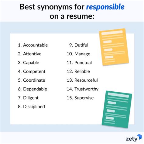 15 Great ‘Responsible’ Synonyms for Your Resume .